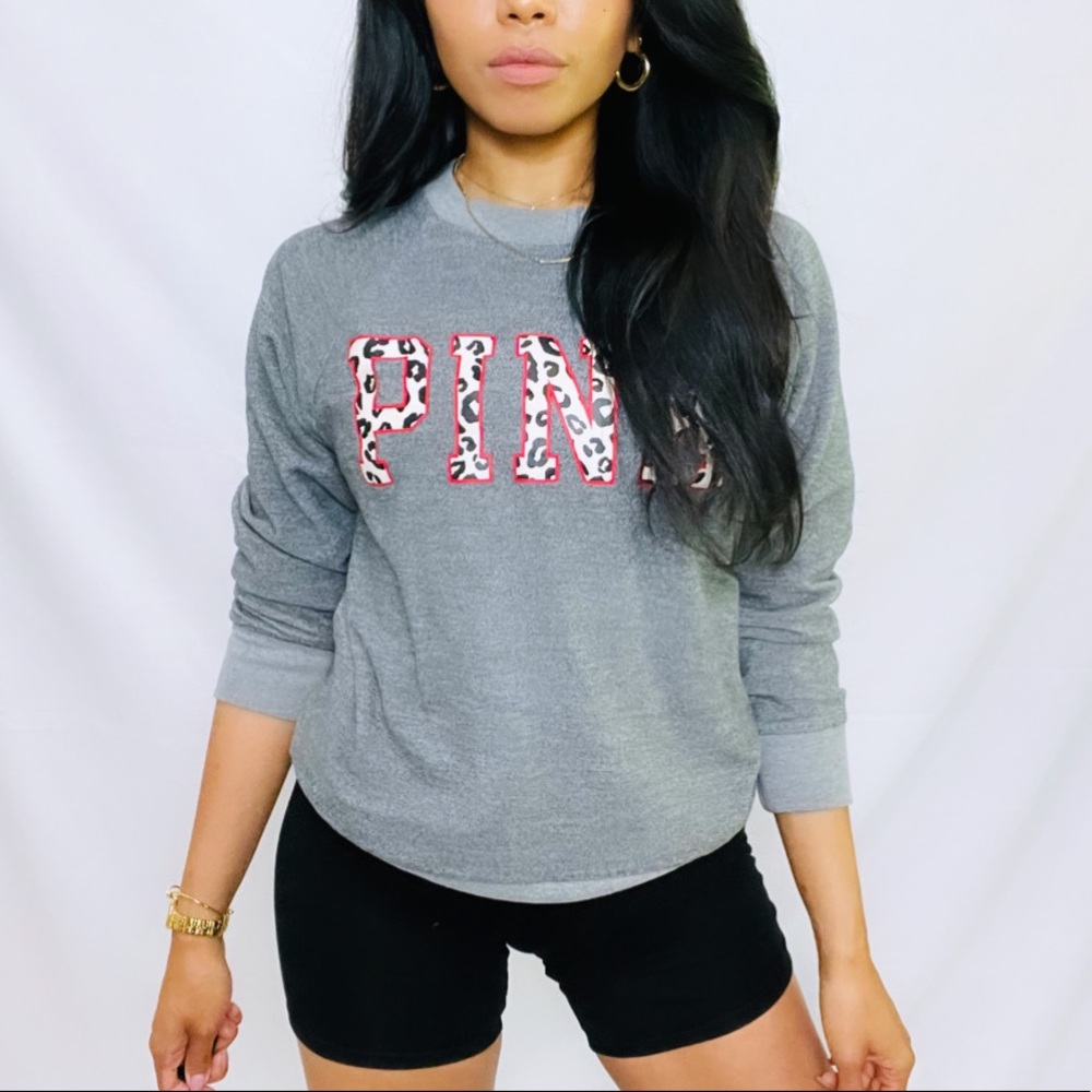 Victoria's Secret PINK | Grey Leopard Sweatshirt - Picture 11 of 11